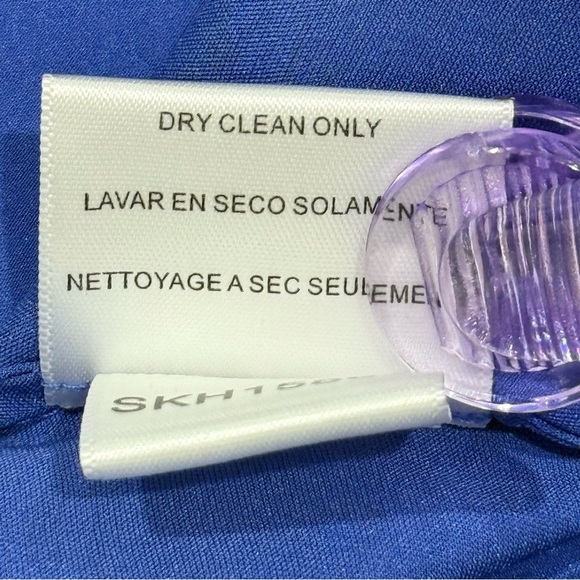 BCBGMaxAzria Silk Babydoll Tank Top Satin Blue Smocked XS Y2K Vintage Party Chic - Picture 8 of 11